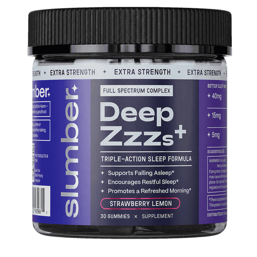 Deep Zzzs Extra Strength sleep gummies in Strawberry Lemon